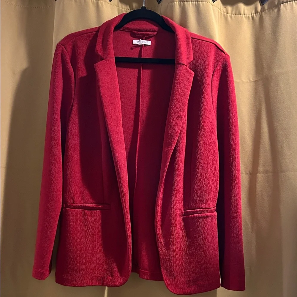 Maurices Dark Red Open-Front Blazer Jacket - Picture 1 of 4